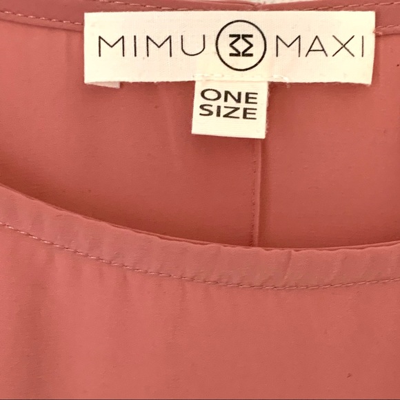 Mimu Maxi Cacade Square Dress Rose One Size Drapes - Picture 9 of 12